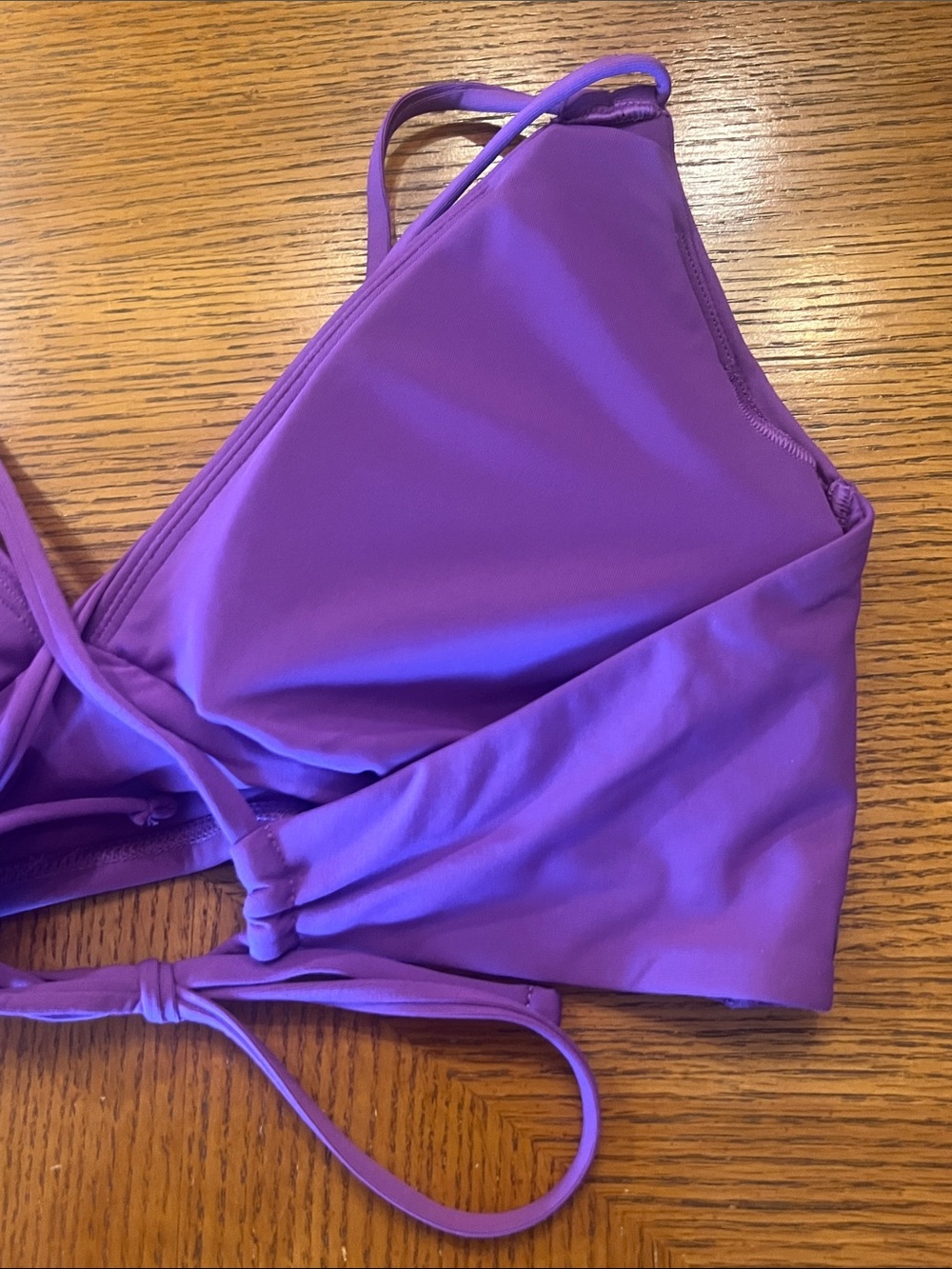 Calia Purple Triangle Bralette - swim bikini top size Large - Picture 5 of 6